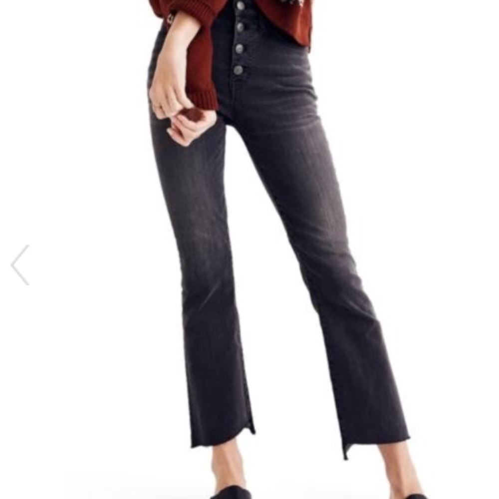 Madewell Black Cali Demi-Boot Button-Fly Jeans